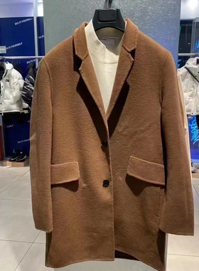 G家男装【商场同款】棋盘格拼接商务休闲双面羊毛呢大衣外套6011J