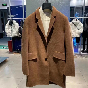 G家男装 棋盘格拼接商务休闲双面羊毛呢大衣外套6011J 商场同款