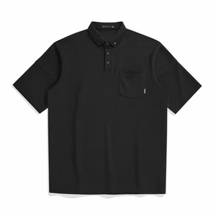 [鸟]剪标男装暗黑风短袖POLO衫男夏季新款宽松翻领刺绣T恤A5/2272