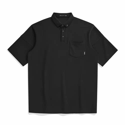 暗黑风夏季新款宽松短袖POLO衫男