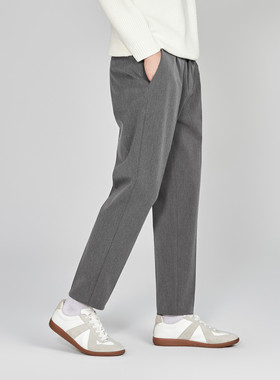 [商场同款]G家男装灰色羊毛休闲裤男士修身微弹小脚休闲西裤2011K