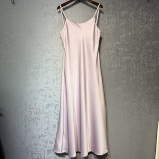 百搭长裙裙子 时尚 新中式 国风真丝醋酸吊带连衣裙女2025春夏新款