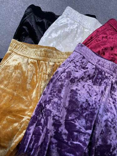 新中式国风2025秋冬新款钻石绒丝绒阔腿裤女加绒裤子直筒厚休闲裤