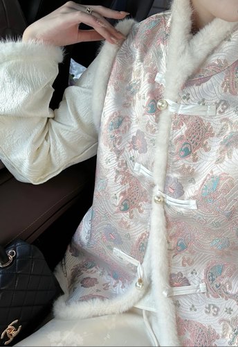 提花加厚马甲新中式国风