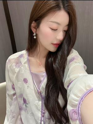 新中式国风【紫色玫瑰】2025春夏新款提花防晒外套女显瘦百搭上衣