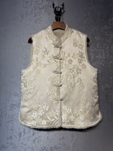 新中式国风双面双穿织锦提花貂绒保暖百搭时尚新中式国风马甲马夹