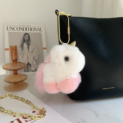 獭兔毛梦幻饰品皮草汽车小马挂件