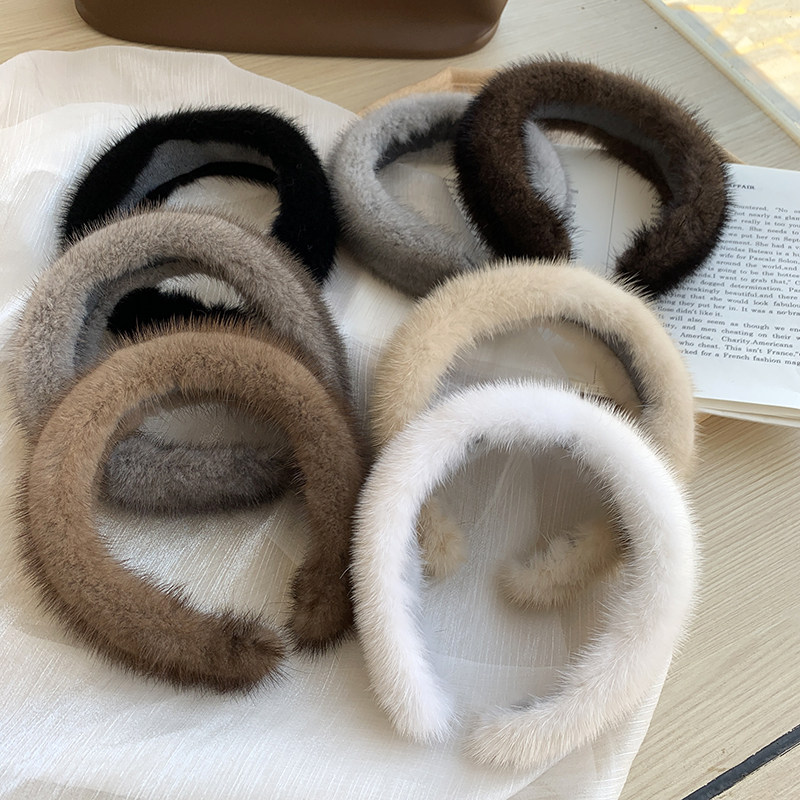 韩国chic水貂毛发箍发卡气质头饰