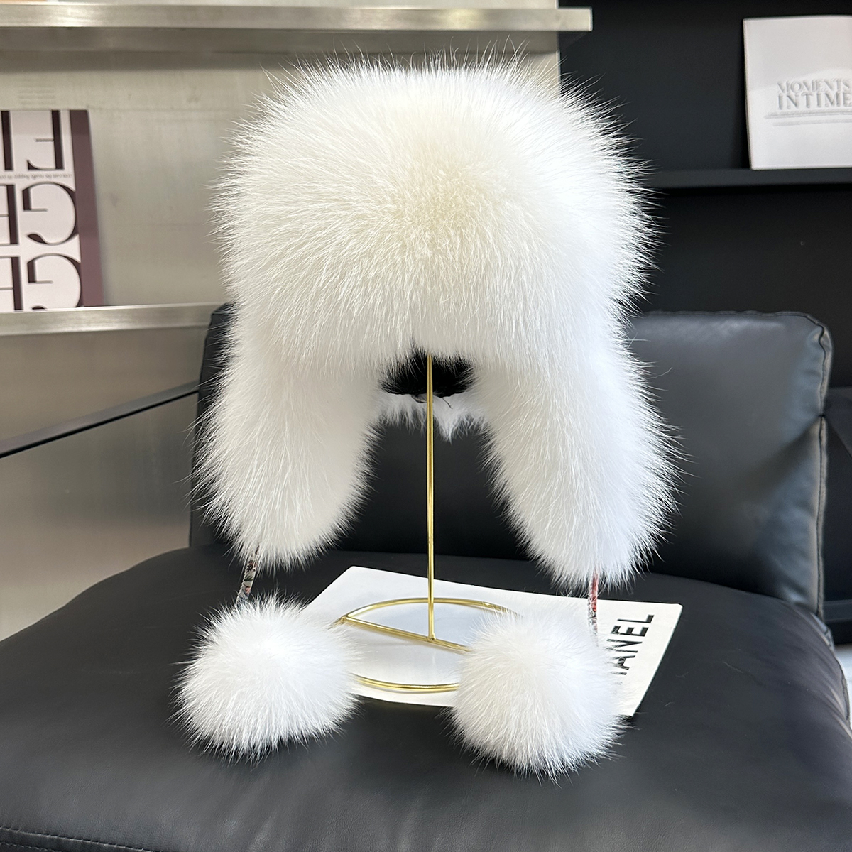 甜美可爱狐狸毛雷锋帽保暖御寒帽