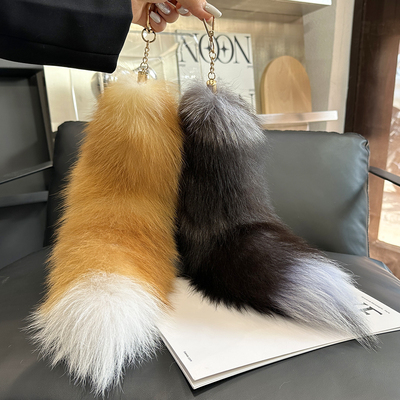 韩国可爱狐狸毛大尾巴汽车钥匙扣