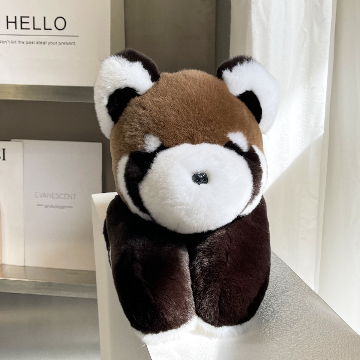 大号可爱皮草毛绒大浣熊公仔整皮獭兔毛玩偶手工精致礼物娃娃玩偶