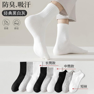 短袜纯色诸暨袜子女 男生运动长袜秋冬男士 袜子男秋季 中筒袜夏季