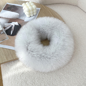 新狐狸毛双面毛磁扣小围脖中国风气质纯色皮草一圈皮草毛毛短围巾