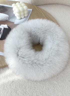 新狐狸毛双面毛磁扣小围脖中国风气质纯色皮草一圈皮草毛毛短围巾