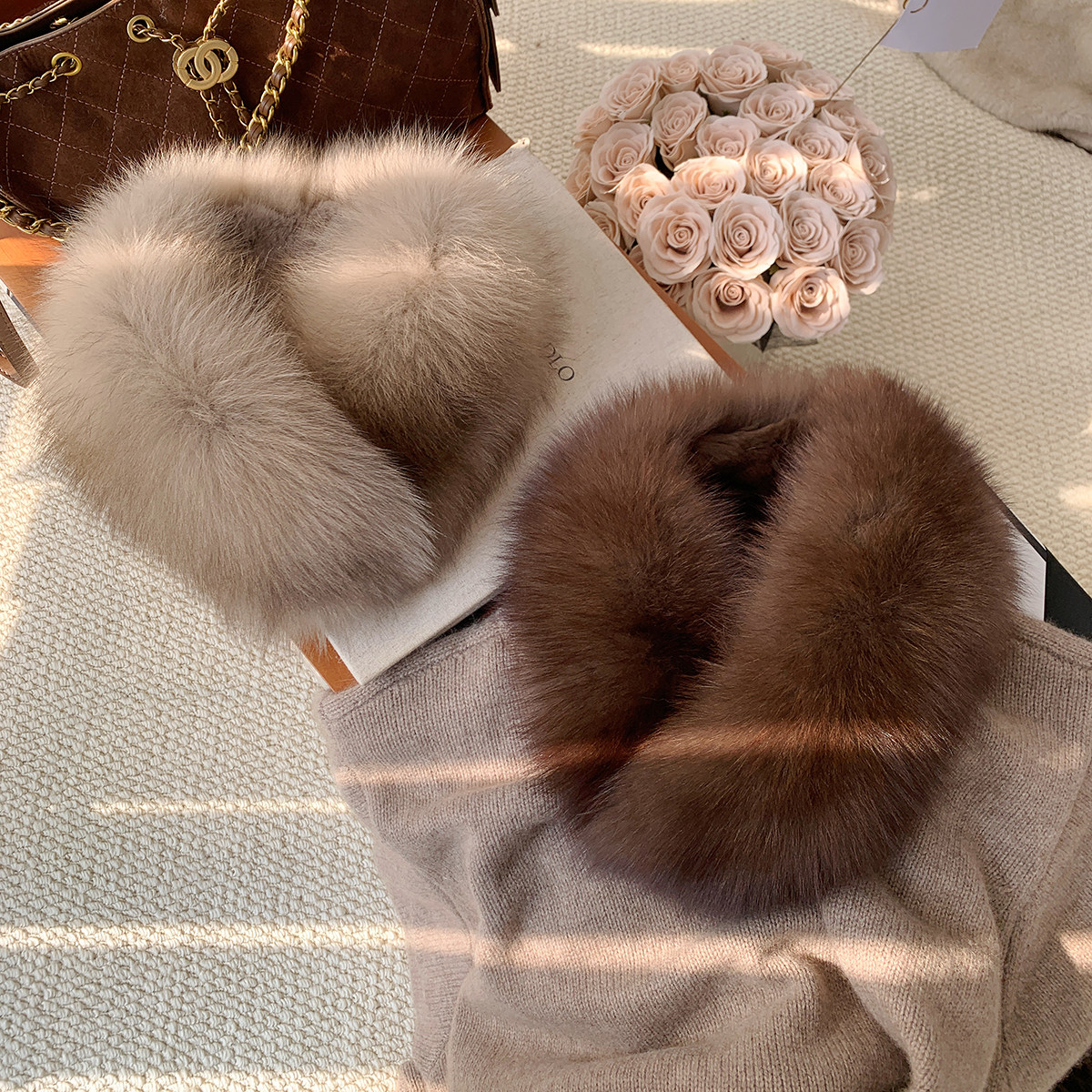 冬日缪斯新狐狸毛磁扣围脖女冬季保暖反面兔毛内衬围巾百搭毛领子,服饰配件/皮带/帽子/围巾,围巾/丝巾/披肩,淘宝优惠券,粉丝福利购,淘宝优惠卷