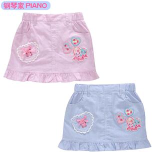 日本潮牌公主短裙钢琴家夏季减龄软妹小兔爱心刺绣花边半身裙女儿