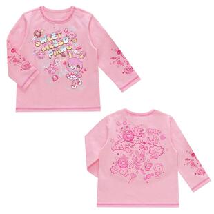 日本潮牌钢琴家童装 日系钢琴家卡通小兔糖果字母印花长袖T恤女儿