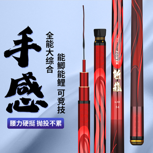 斩龙轻量鲢鳙竿钓鱼竿碳素超硬手竿台钓竿19调综合超轻超硬进口6H