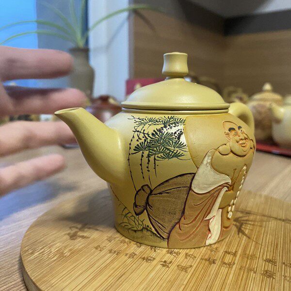 宜兴 陈东铸 紫砂壶 弥勒佛 全手工原矿紫泥 茶壶功夫茶具