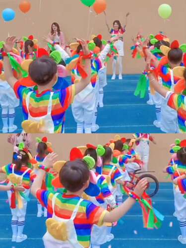 彩虹的微笑六一演出服幼儿园运动会开幕式氛围入场道具勇气大爆发