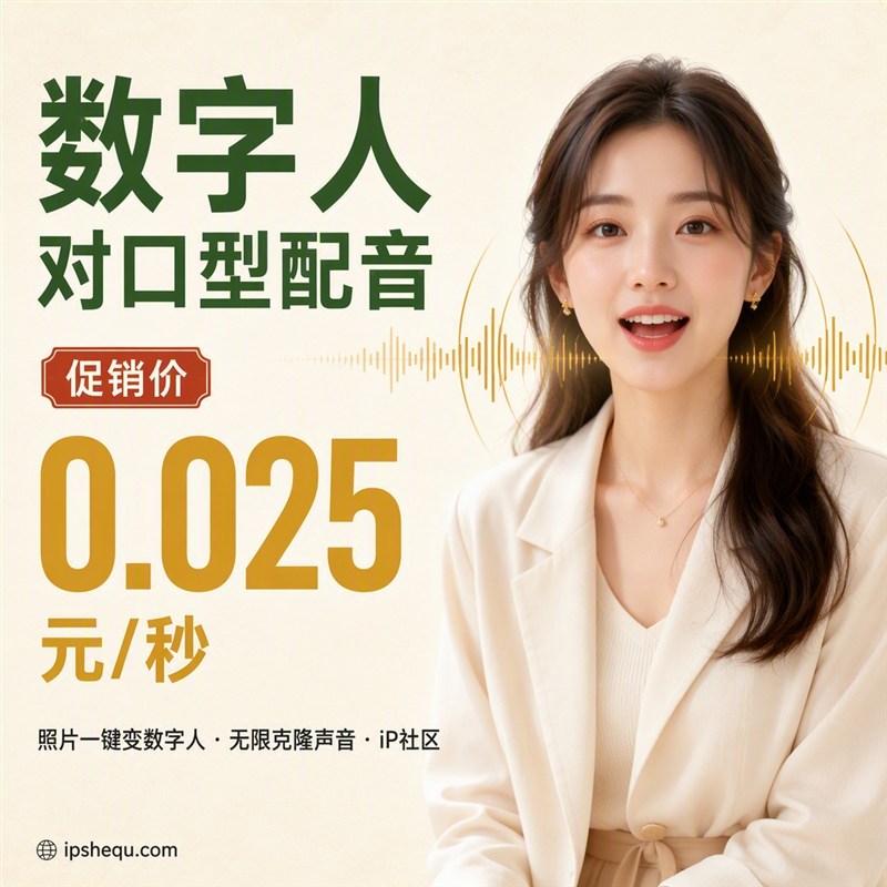 ai照片短视频数字人对口型配音制作声音克隆会说话形象抖音口播图片