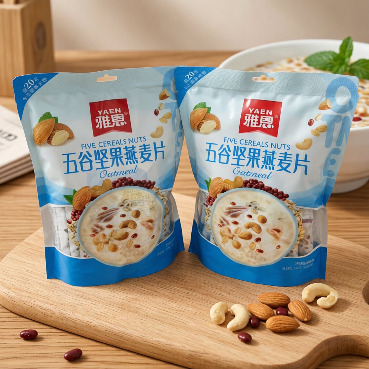 雅恩五谷坚果燕麦片水果红枣营养冲饮冲调早餐点心多口味袋/320g