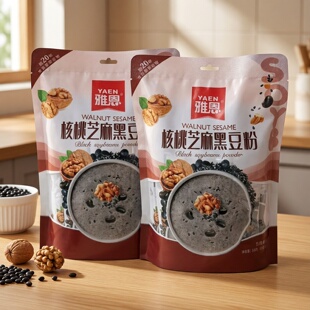 雅恩核桃芝麻黑豆粉坚果水果红枣营养谷物冲调早餐点心袋/320g