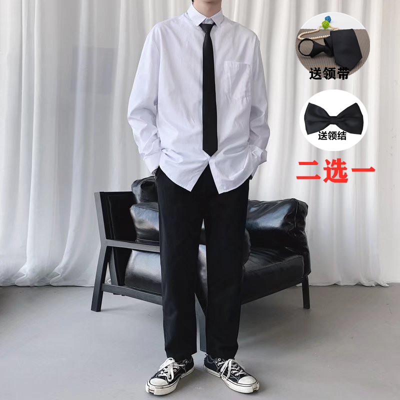 长袖伴郎兄弟团短袖白色衬衫休闲套装男结婚礼服演出大合唱礼服