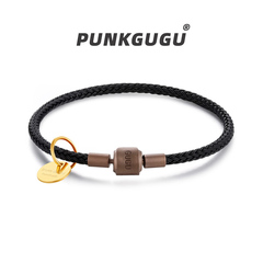 PUNKGUGU正品 3mm防水钢丝绳穿黄金转运珠编织手绳半成品串珠手链