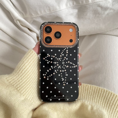 白波点点钻花朵适用于苹果IPHONE17PROMAX手机壳16pm新款15超火不会撞壳可爱防摔硅胶超好看巨漂亮外壳