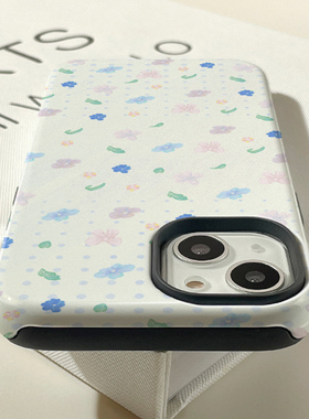 波碎花F025二合一12软壳11菲林14适用华为pura70苹果iphone16promax新款13小米15小众oppofindx8手机壳mate60