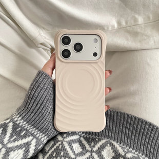 磁吸砾石白波漾壳适用苹果iphone17promax手机壳16/15/14/13