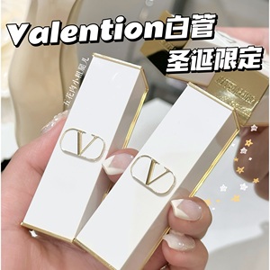 华伦天奴Valentino23圣诞限定白管老花哑光丝绒口红111A 100R 77A
