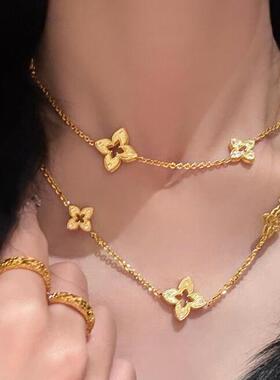 【乔老板Joy】重工！菱花毛衣链四叶草中古拉丝项链轻奢高级质感