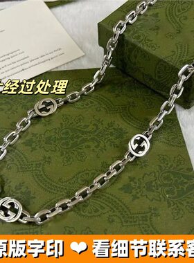 高版本复古家霸气6G项链纯白铜轻奢潮情侣男女毛衣链礼物工厂直销