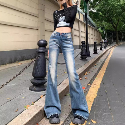 美式微喇牛仔裤女2025年新款春秋低腰辣妹显瘦小个子百搭复古喇叭