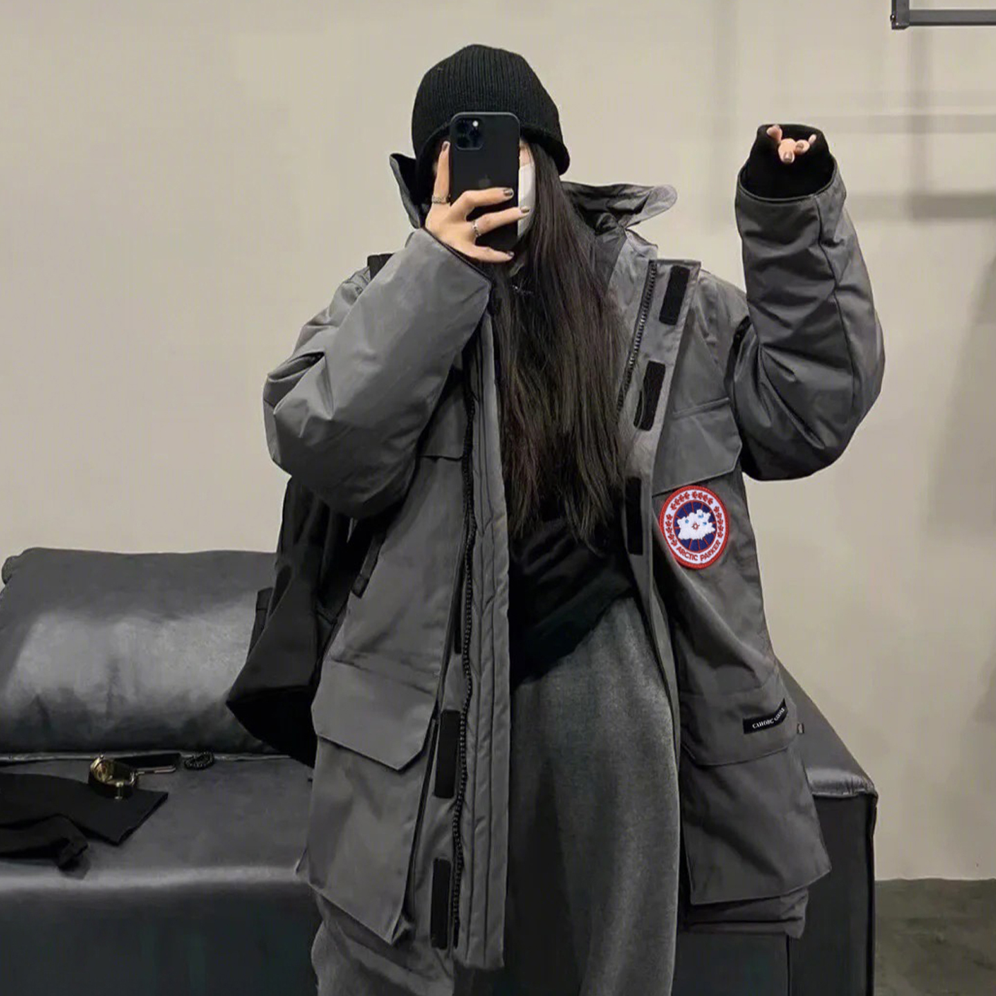 大鹅羽绒服男女款冬季2025莆田新款08款远征中长款派克服大衣外套