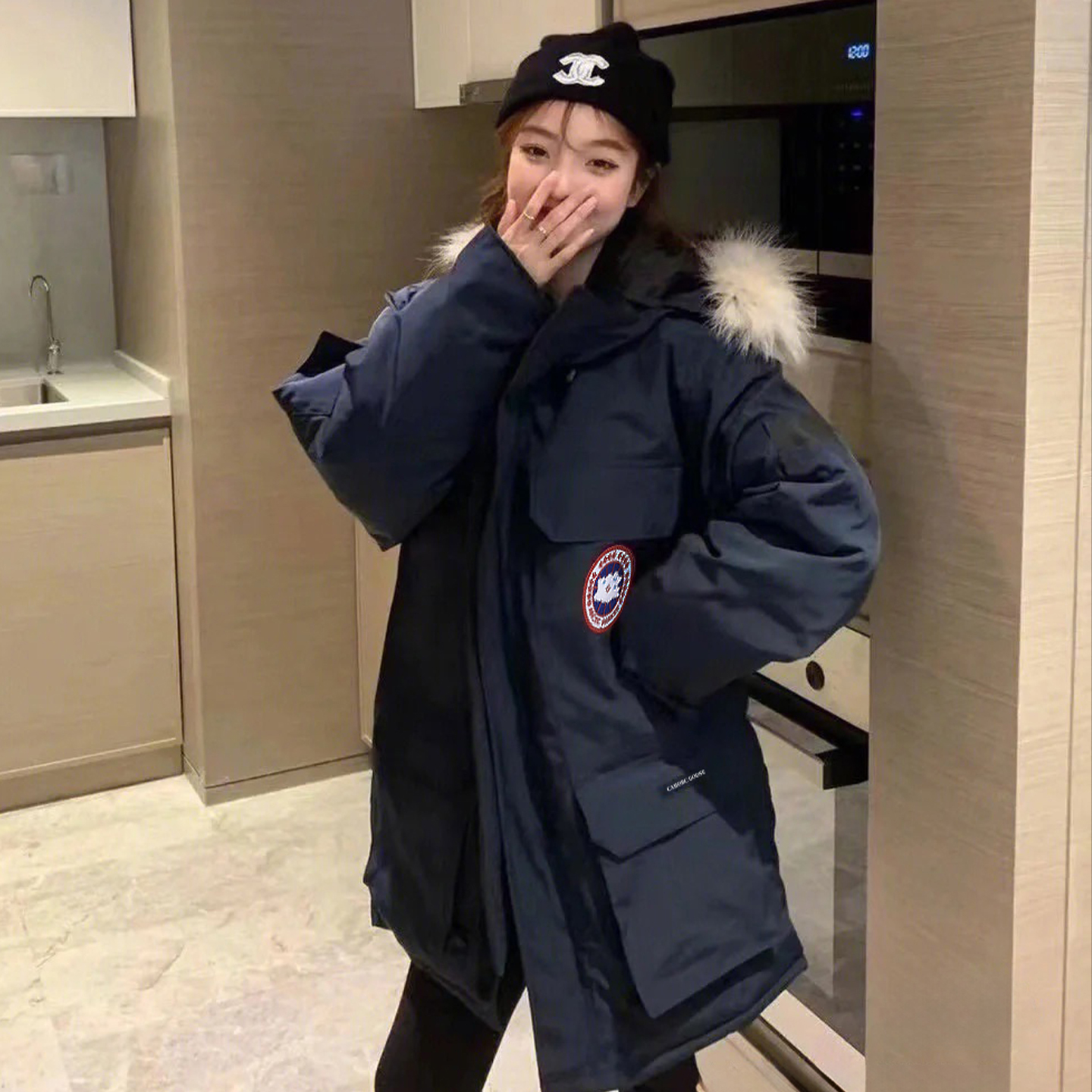 大鹅羽绒服男女款冬季2025新款08远征款派克服工装风中长款外套潮