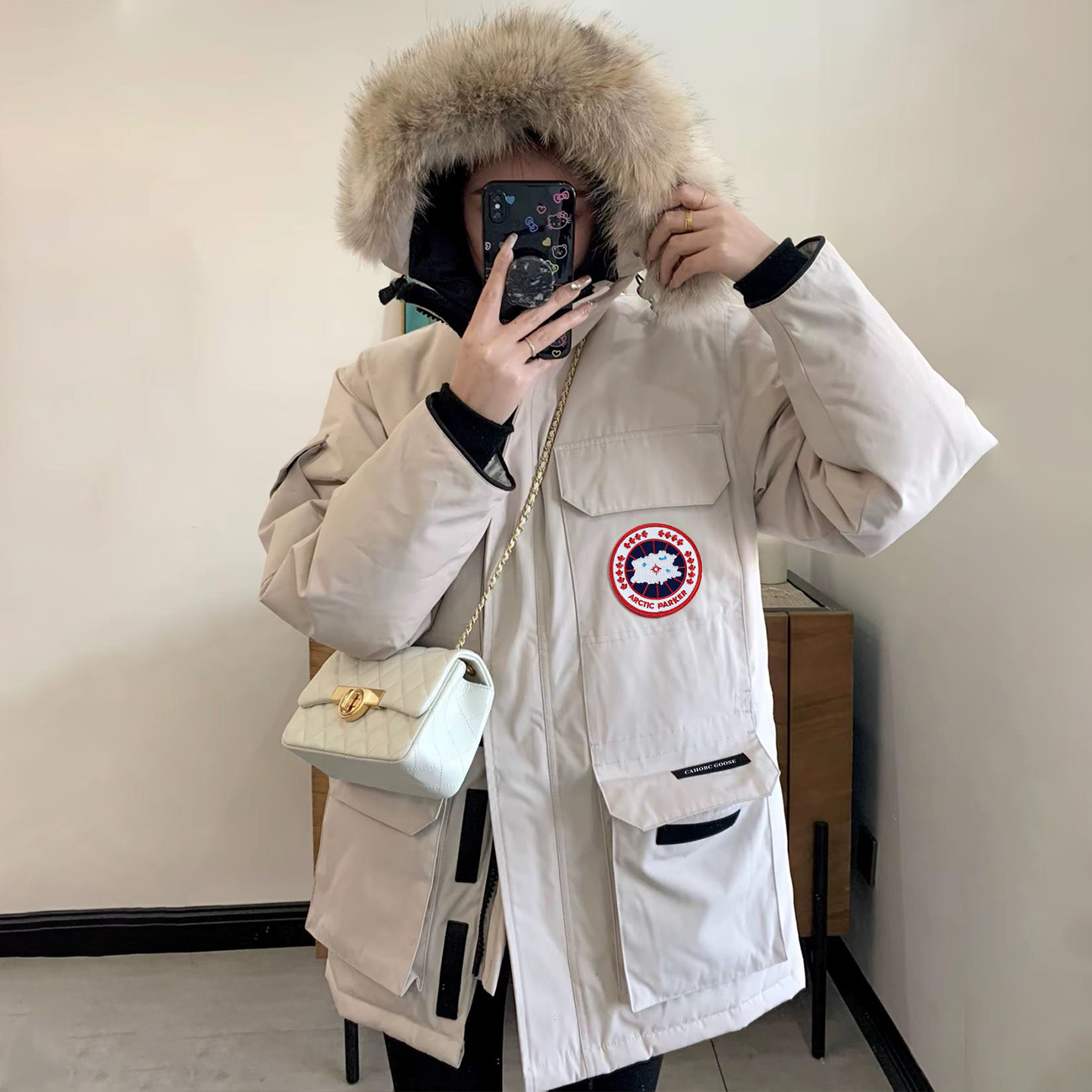 大鹅羽绒服男女款冬季2025新款莆田防风防水08远征款派克大衣外套