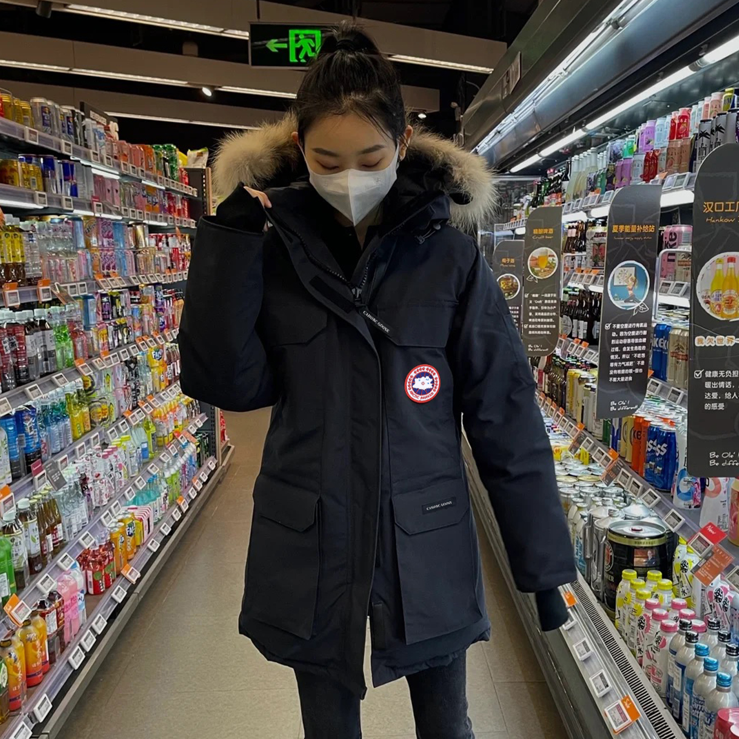 大鹅羽绒服男女款2025冬季新款08远征中长款加厚保暖外套派克服潮