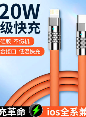 我龙适用苹果充电线iphone数据线14pd快充11手机2米ipad平板usb防折断12promax13极客8plus7粗20w客制化typec
