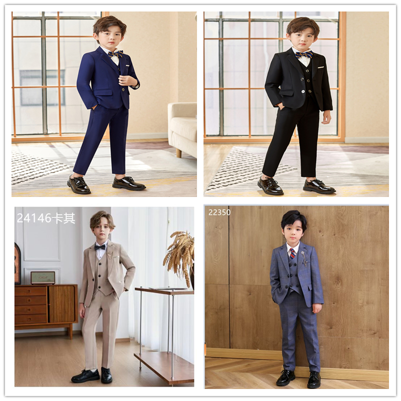 出租儿童西装套装花童男童礼服秋季男孩主持小西服英伦钢琴演出服
