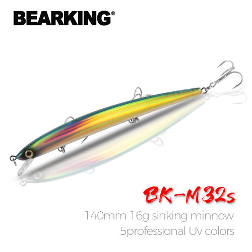 熊王BEARKING远投M32s沉水米诺铅笔饵路亚饵14cm16g海钓鲈鱼翘嘴