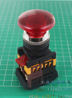进口 正品 IEK AELA-22 带灯按钮 自复位 蘑菇头 红色 22MM