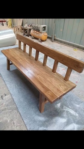 老榆木门板排椅实木长方形靠背椅榫卯民宿复古旧沙发床两用餐桌椅