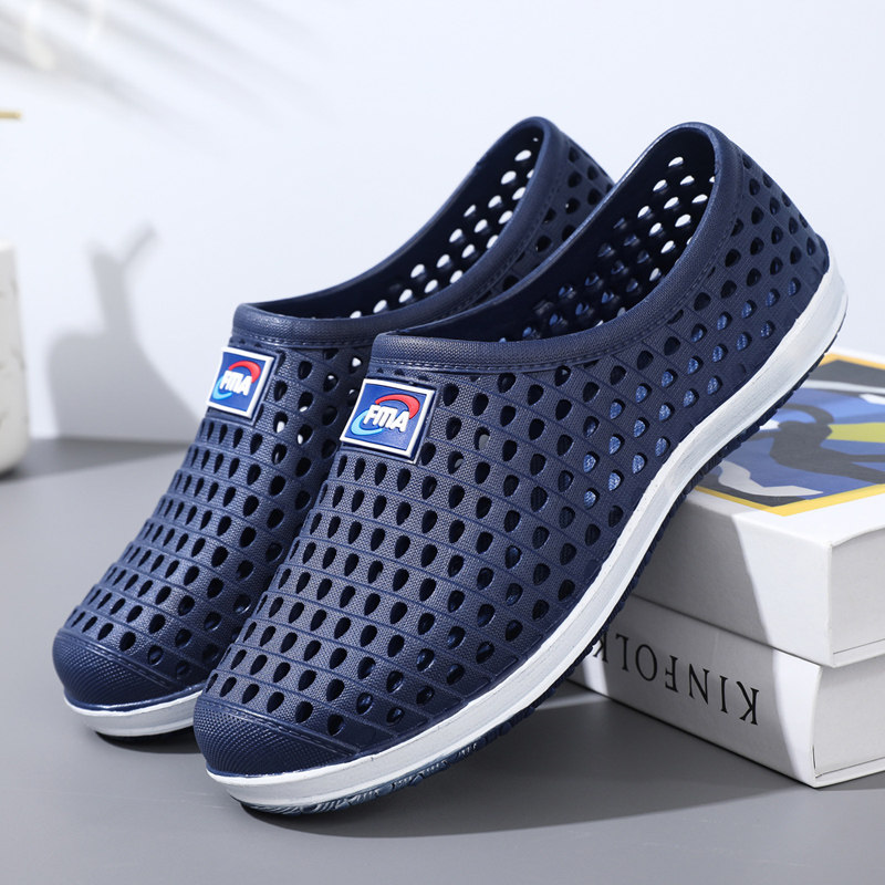 洞洞鞋男夏季2025新款外穿防滑透气包头凉拖鞋男士休闲钓鱼沙滩鞋