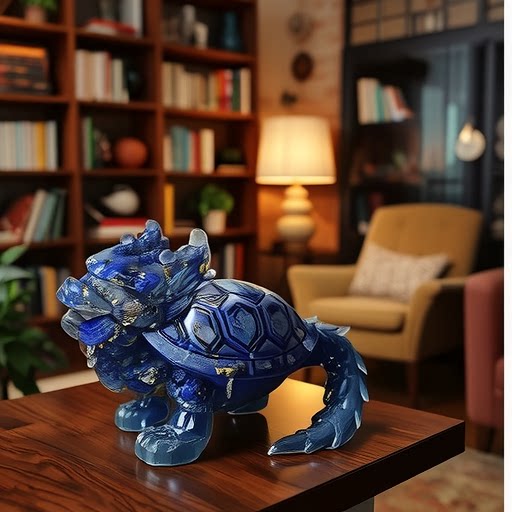天然水晶碎石滴胶龙龟摆件长寿龙头龟家居玄关摆设老人贺祝寿礼品
