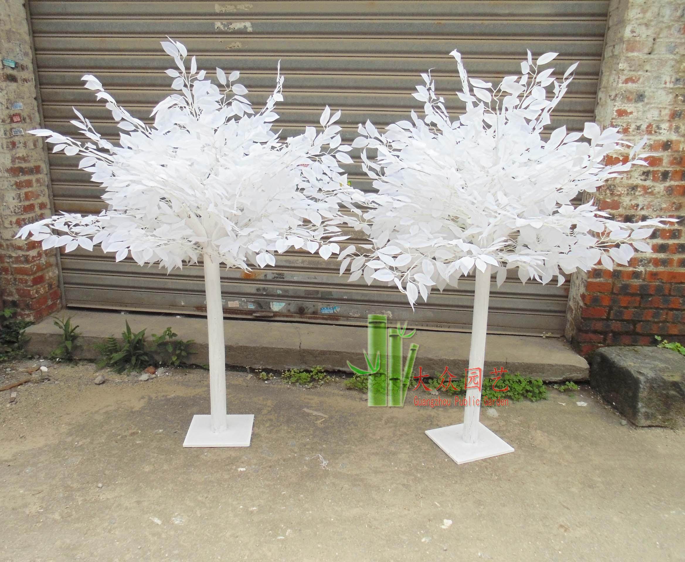 仿真白色榕树 真树杆白榕树 盆栽室内展会厅舞台装饰树 假树