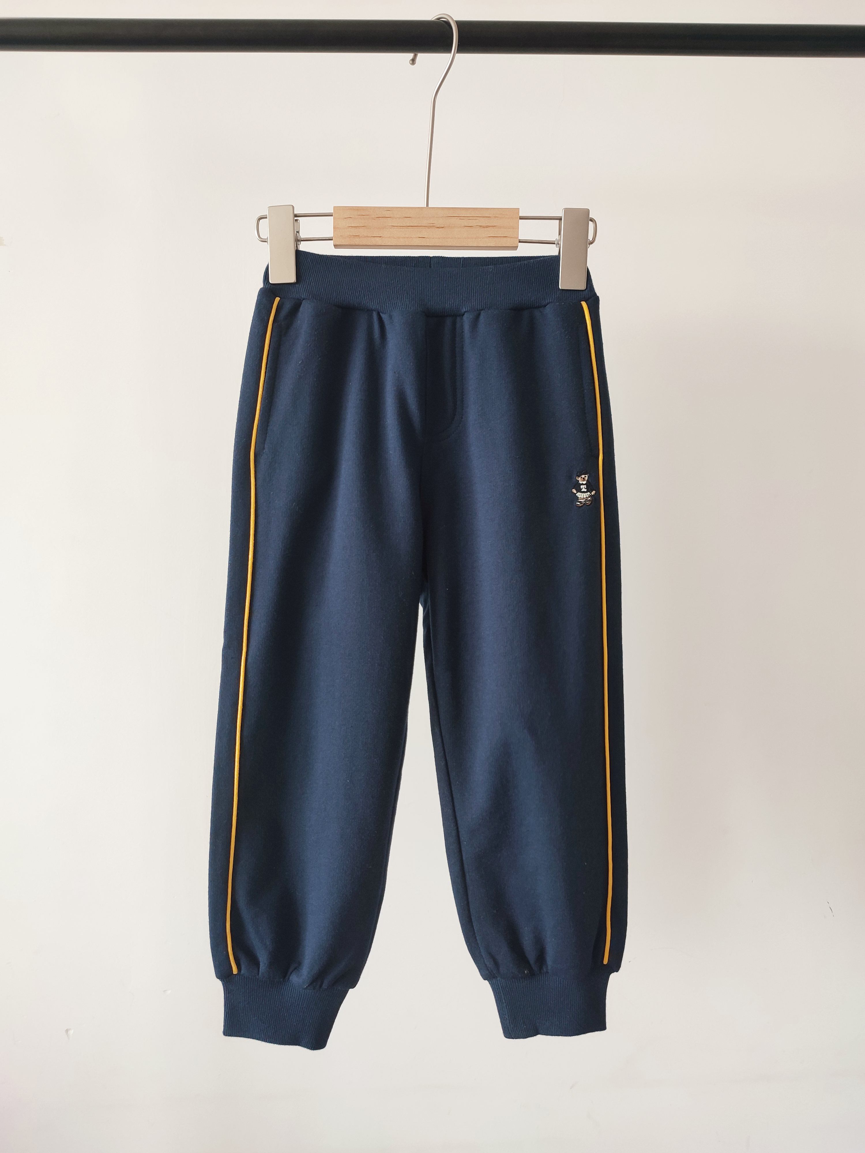 小熊童装25春秋款男童中大童纯棉毛圈洋气休闲裤运动裤子儿童长裤