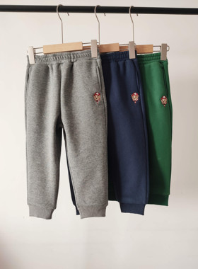 儿童童装2023秋冬新款男童加绒百搭运动裤中大童长裤TTTM238981H